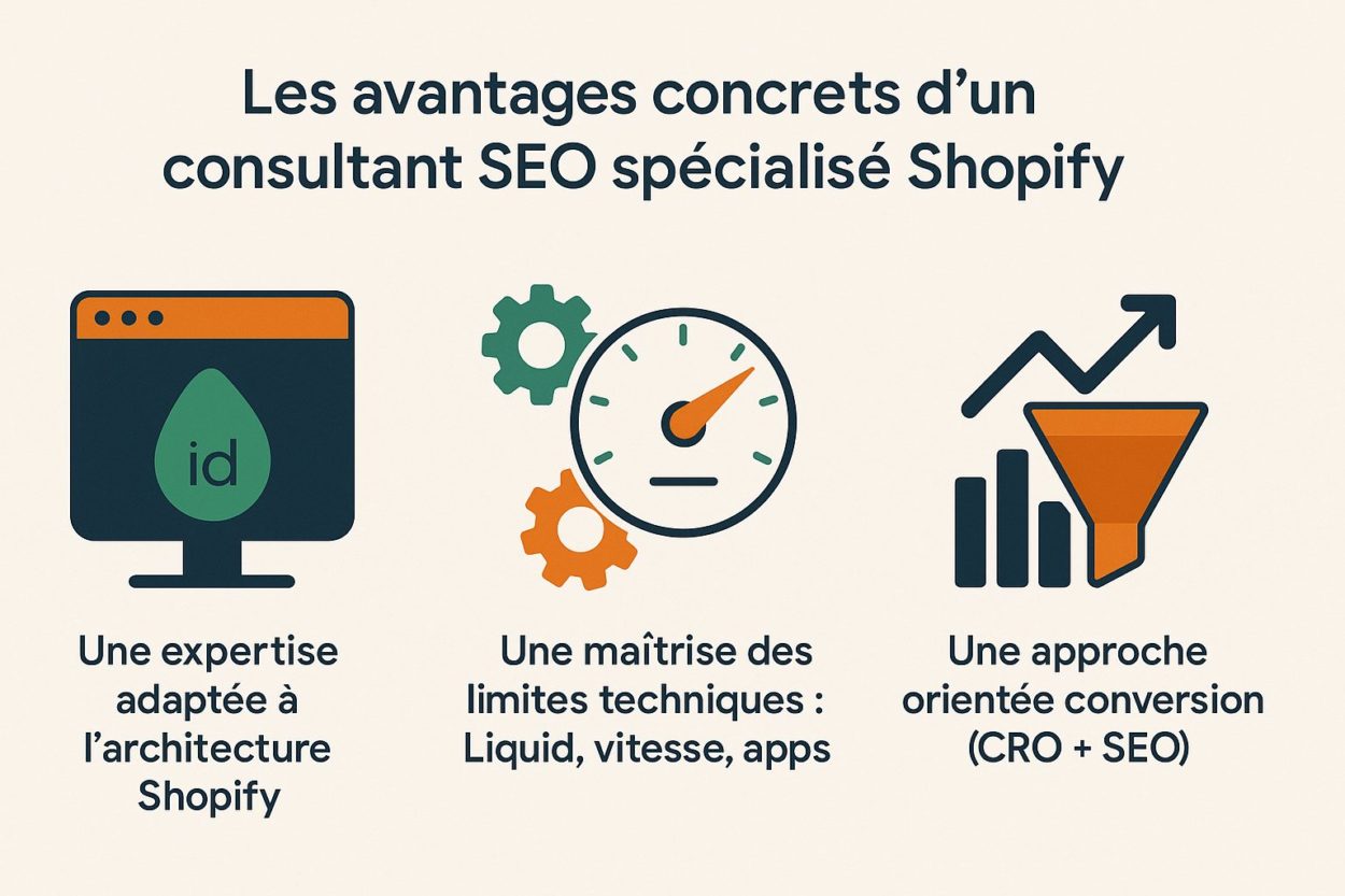Infographie des avantages SEO de Shopify